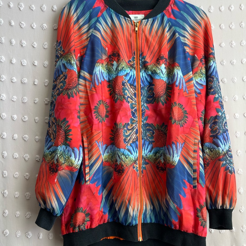 Urban Outfitters x Art Threads Women’s Floral Patterned Bomber Jacket Sz M